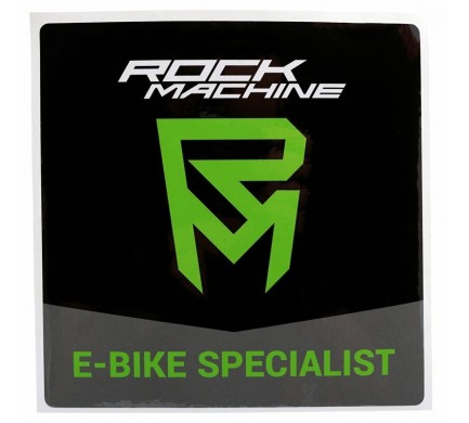 Nálepka na dveře ROCK MACHINE E-bike Specialist 150x150 mm