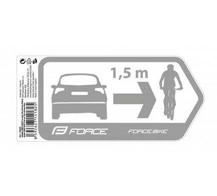 nálepka FORCE SAFETY na auto 184 x 84 mm stříbrná