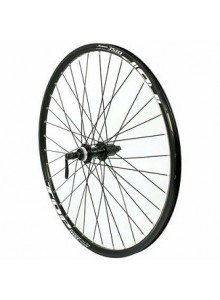 Výplet 622/29" zadní, ráfek dvoustěnný černý disc, náboj Shimano C/L kazeta 8-11 sp RU 36