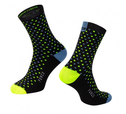 Ponožky FORCE MOTE, černo-modro-fluo L-XL/42-46