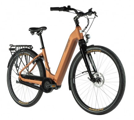 Mestský elektrobicykel Leader Fox NEBA dámsky, 2023-3, 18", hnedooranžová