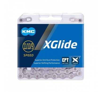 Řetěz KMC X-Glide Cues X EPT 9-11sp silver 126 člá